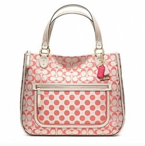 Coach Pink / Coral and Cream Tote Bag